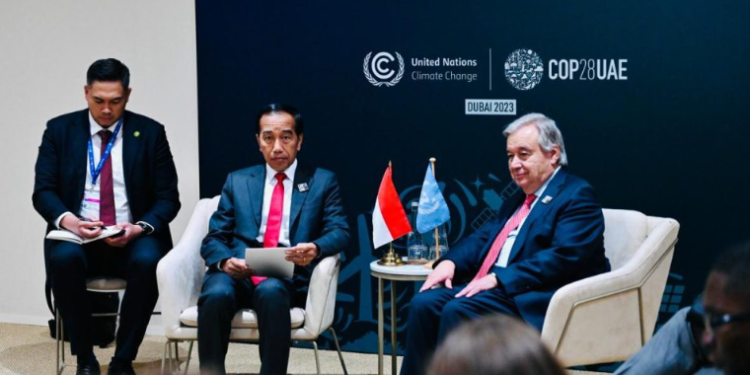 Presiden Jokowi bertemu Sekretaris Jenderal PBB Antonio Guterres, Sabtu, 02 Desember 2023.(foto:SetkabRI)
