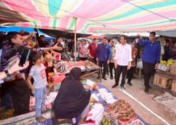 Lagi, Presiden Jokowi Tinjau Pasar Tradisional dan Menyapa Warga