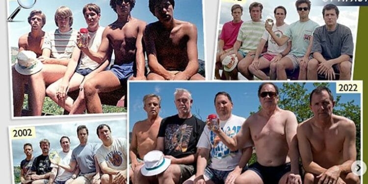 Lima sahabat sejati berfoto dengan posisi yang sama sejak 1982.(Foto:IG@fyifact)