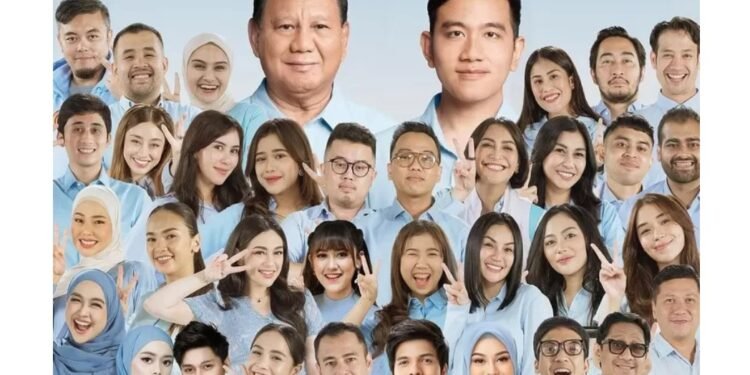 Para artis dan influencer ternama tanah air yang merilis lagu 'Doa Untuk Pemimpin Negeri', didedkasikan husus buat Prabowo-Gibran.(Foto:PrabowoSubianto.com)