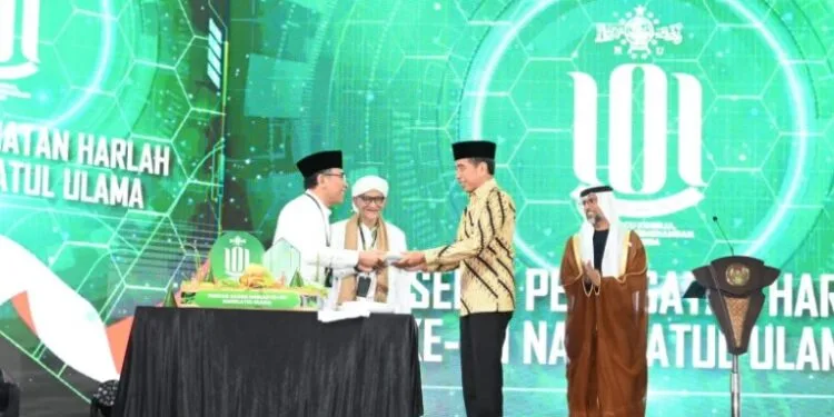 Presiden Jokowi menghadiri resepsi Harlah 101 Nahdatul Ulama di UNU Yogyakarta, Rabu (31/01/2024).(Foto:X@jokowi)