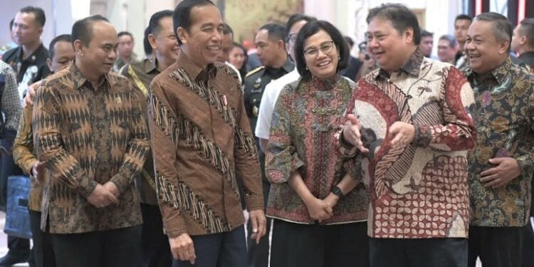 Presiden Jokowi di sela-sela Pertemuan Tahunan PTIJK 2024 di Ballroom The St. Regis, Jakarta, Selasa (20/02/2024).(Foto:X@jokowi)