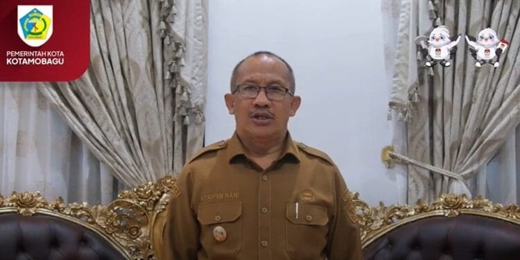Wali Kota Kotamoabgu Asripan Nani saat menyampaikan pesan dan imbauan menjelang Pemilu 2024.(Foto:Istimewa)