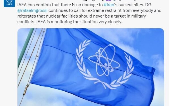 Pernyataan Badan Energi Atom Internasional (IAEA) di akun media sosial X.(X@iaeaorg)