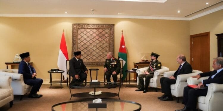 Menhan RI Prabowo saat Raja Abdullah II di Yordania, Senin (10/06/2024).(Kemhan RI)