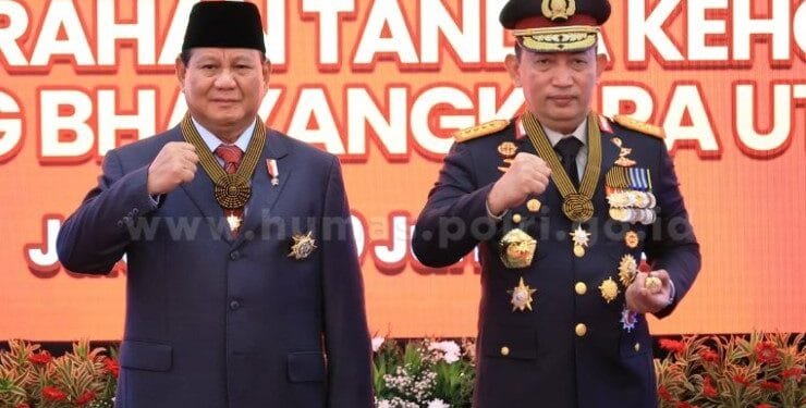 Menhan Jenderal TNI Prabowo Subianto dan Kapolri Jenderal Polisi Prabowo Subianto.(Humas Polri)