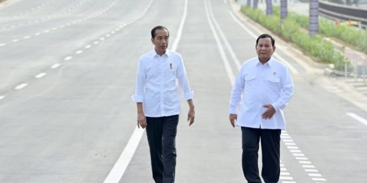 Presiden Jokowi dan Menhan Prabowo memantau progres pembangunan IKN, Senin (12/08/2024).(Setkab RI)