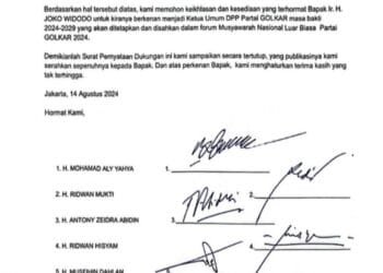 Viral! Surat Permintaan dari Politisi Golkar Agar Jokowi Berkenan Jadi Ketua Umum