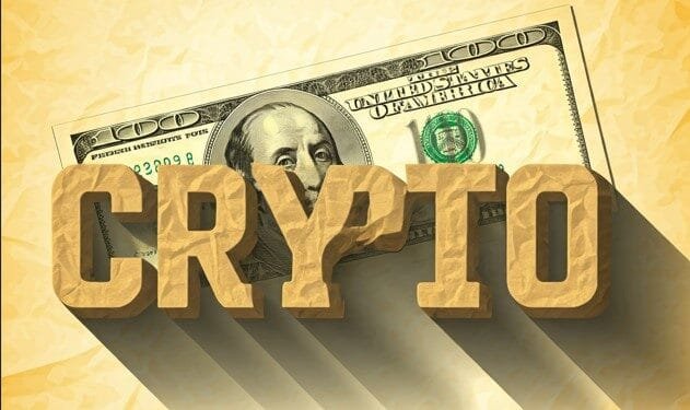 Ilustraasi crypto dan uang dollar.(Gemini)