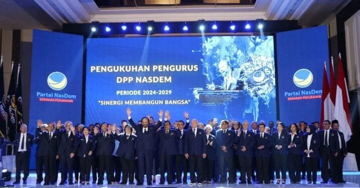 Pengukuhan pengurus DPP NasDem 2024-2029, Kamis (19/09/2024).(Antaranews)