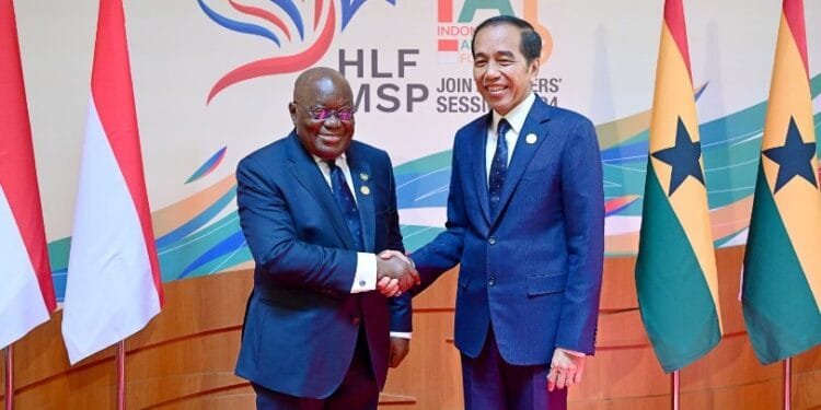Presiden Joko Widodo dan Presiden Ghana Nana Addo Dankwa Akufo-Addo di Ruang Casablanca, Hotel Mulia Nusa Dua Bali, pada Senin, 2 September 2024. (Foto: Biro Pers Setpres/Muchlis Jr) (setkab.go.id)