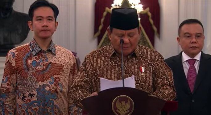 Presiden Prabowo Subianto mengumumkan Wakil Menteri Kabinet Merah Putih, Minggu (20/10/2024).(dok)