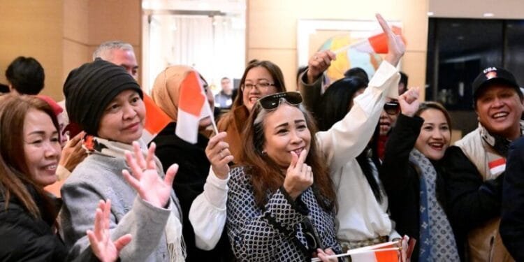 Diaspora Indonesia sambut kunjungan perdana Presiden Prabowo di Amerika Serikat, Minggu (10/11/2024).(Setkabri)