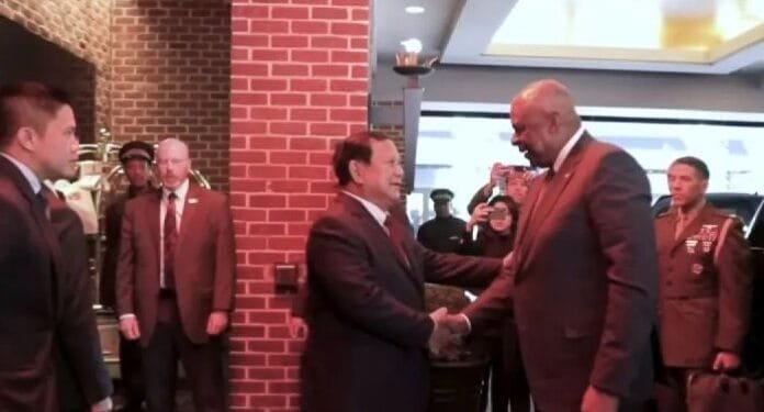 Pertemuan Presiden Prabowo dan Menhan AS Lloyd Austin.(Antaranews)