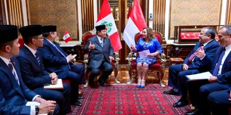 Pertemuan Presiden RI Prabowo Subianto dan Presiden Republik Peru Dina Boluarte, Kamis (14/11/2024).(Presidenri)