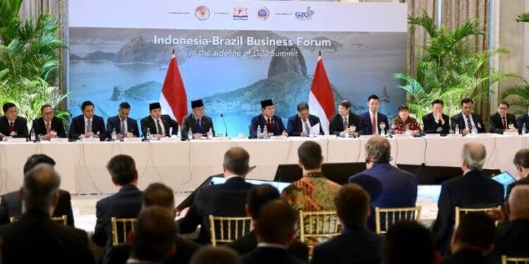 Presiden Prabowo Dorong Kemitraan Strategis Indonesia-Brasil di Forum Bisnis, Minggu (17/11/2024).(Presidenri)