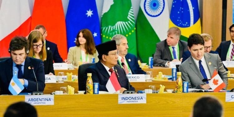 Presiden Prabowo peluncuran Global Alliance against Hunger and Poverty di KTT G20 Brasil, Senin (18/11/2024).(Presidenri)