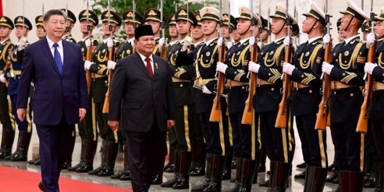 Presiden Prabowo Subianto disambut Upacara Kenegaraan oleh Presiden Tiongkok Xi Jinping, Sabtu (09/11/2024).(Presidenri)