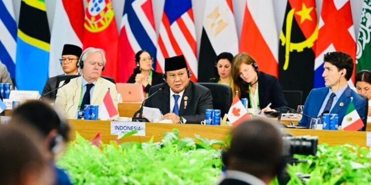 Presiden Prabowo Subianto menyampaikan pidato pada KTT G20 di Brasil.(Presidenri)