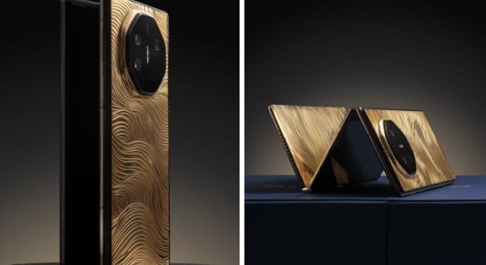 Huawei Mate XT Ultimate dibalut 1 Kg emas 18 karat.(GSM)