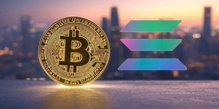 Ilustrasi Bitcoin dan Solana bakal bullish di 2025.(grok)