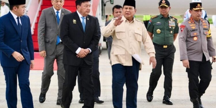 Presiden Prabowo Subianto tiba di Tanah Air usai lawatan ke Mesir.(Presidenri)