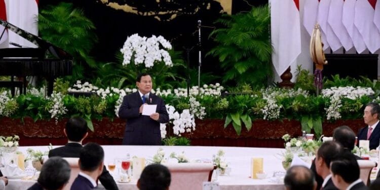Presiden Prabowo sambutan di acara JAPINDA, Jumat (06/12/2024). (Presidenri)