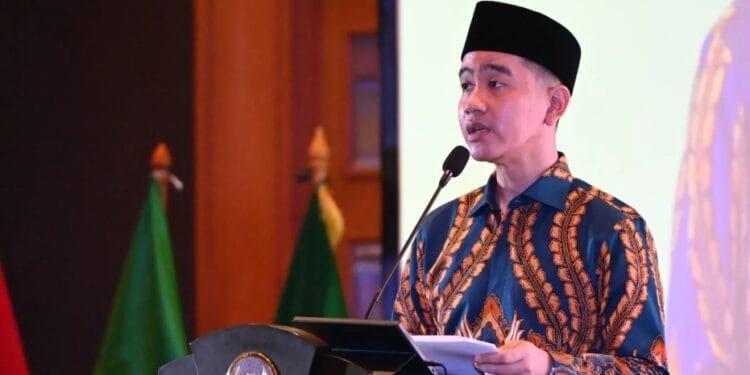Wapres Gibran Rakabuming sambutan di acara Fatayat NU.(Wapresri)