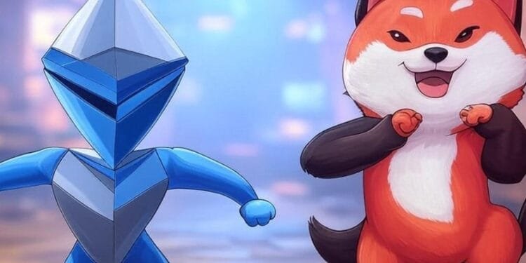 Ilustrasi Ethereum dan Shiba Inu.(grok)