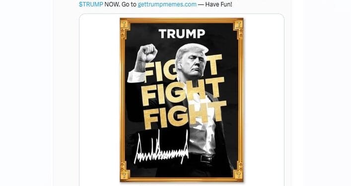 Ilustrasi tentang koin meme Trump yang diposting ulang Donald Trump pada akun X-nya @RealDonaldTrump pada Sabtu 18 Januari 2025.(X)