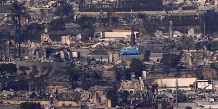 Kondisi pasca kebakaran di Los Angeles, Amerika Serikat.(APNews)