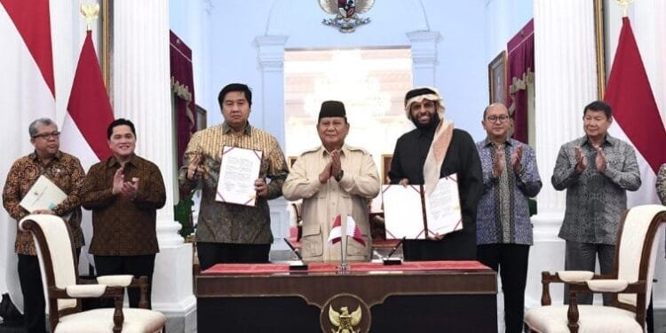 Presiden Prabowo Subianto Saksikan Penandatanganan MoU Pengembangan Proyek Hunian 1 Juta Unit.(Presidenri)