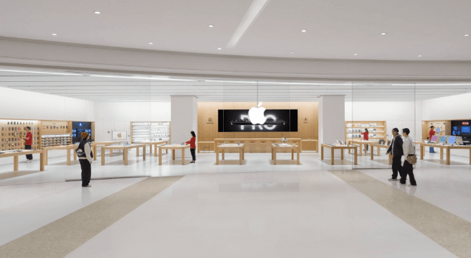 Apple MixC Hefei, toko pertama perusahaan di provinsi Anhui, China.(GSM)