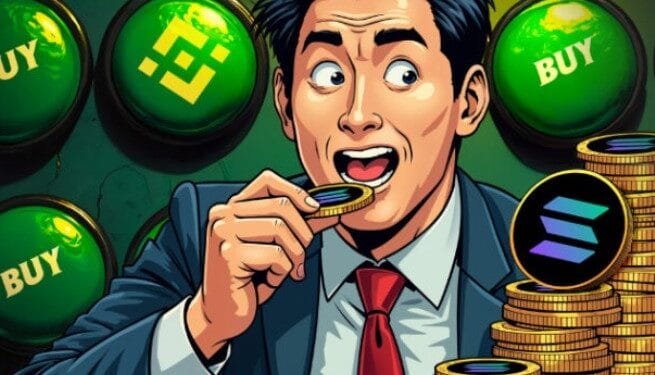 Ilustrasi aksi borong Solana.(Coinedition)