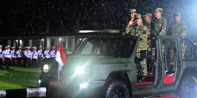 Presiden Prabowo Pimpin Parade Senja di Akmil Magelang.(Presidenri)