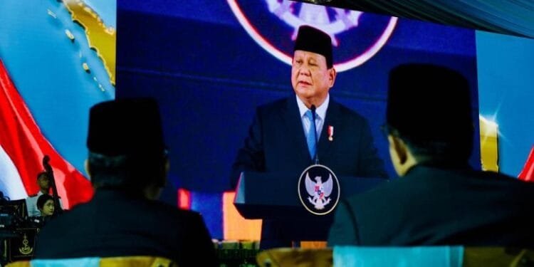 Presiden Prabowo Subianto pada peluncuran Danantara, Senin (24/02/2025). (Presidenri)