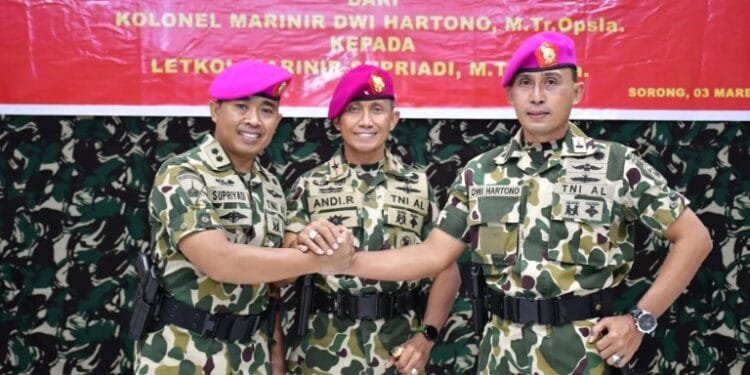 Komandan Pasmar 3 Pimpin Sertijab Asops Danpasmar 3 di Mako Pasmar 3, Senin (03/03/2025).(Puspen TNI)