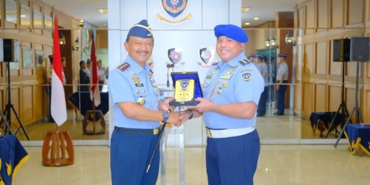 Panglima Koops Udara Nasional Pimpin Sertijab Danpom Koopsudnas di Jakarta, Selasa (04/03/2025).(Puspen TNI)