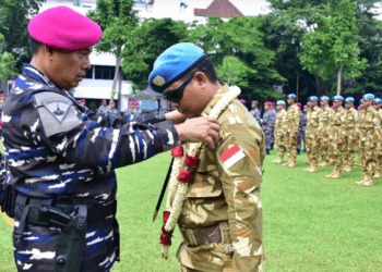 Dankormar Sambut Kepulangan Satgas TNI Kontingen Garuda UNIFIL TA 2024