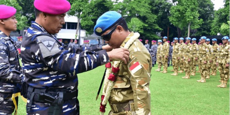 Dankormar Sambut Kepulangan Satgas TNI Kontingen Garuda UNIFIL TA 2024.(PuspenTNI)