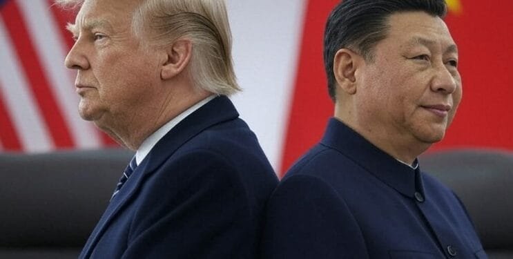 Ilustrasi Donald Trump dan Xi Jingping.(Grok)