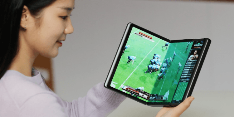 Tampilan ponsel lipat dari Samsung.(GSM)