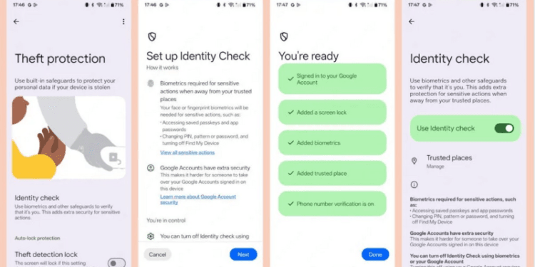 Tampilan Fitur Anti-Pencurian dari Android 16.(GSM)