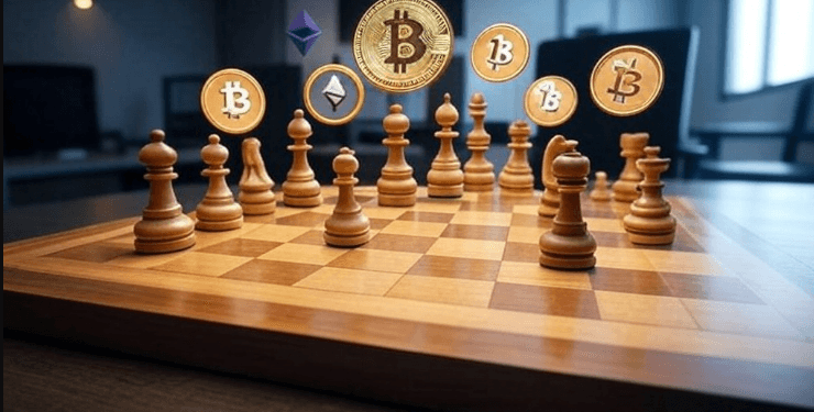 Ilustrasi persaingan di pasar kripto.(grok)