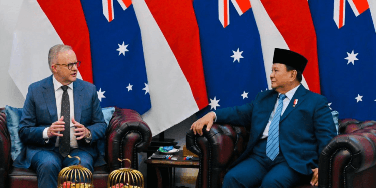 Presiden RI Prabowo Subianto dan PM Australia Anthony Albanese, dalam pertemuan bilateral di Istana Merdeka, Jakarta, Kamis (15/05/2025).(Presidenri)