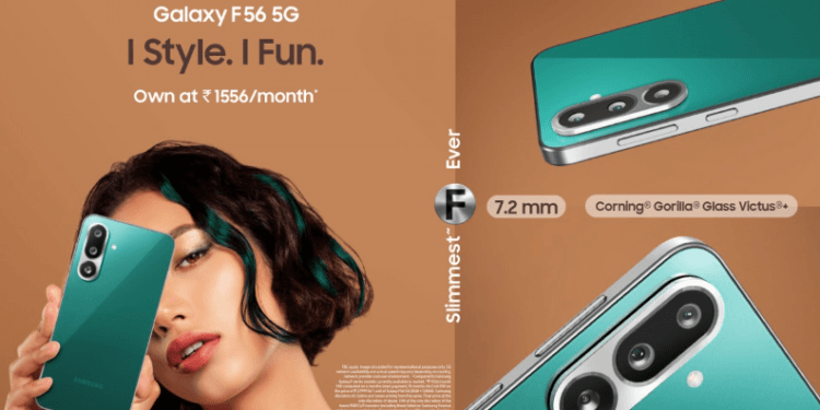 Samsung Galaxy F56 berwarna hijau.(GSM)