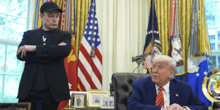 Elon Musk dan Donald Trump.(APNews)