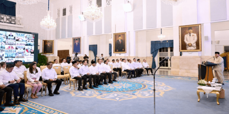 Presiden Prabowo Subianto secara resmi meluncurkan logo dan tema peringatan Hari Ulang Tahun ke-80 Kemerdekaan RI di Istana Negara, Jakarta, Rabu (23/07/2025).(Presidenri)