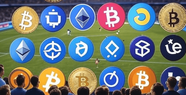Ilustrasi crypto latar sepakbola.(grok)