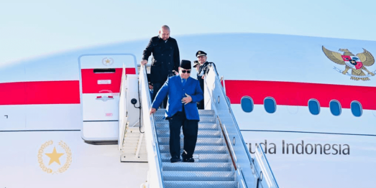 Presiden Prabowo Subianto tiba di Bandar Udara Internasional John F. Kennedy, New York, Amerika Serikat, pada Sabtu, 20 September 2025 waktu setempat.(Presidenri)